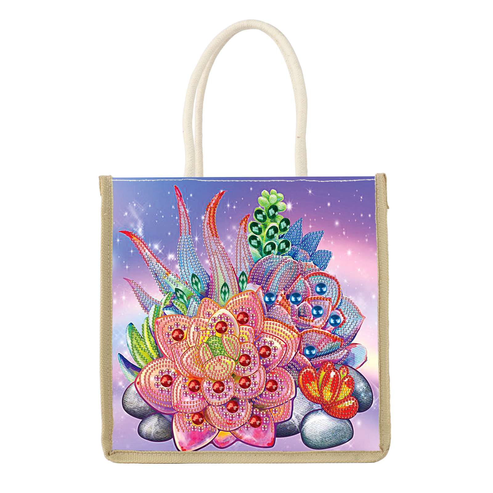 Art Craft Kit - Diamond Art Painting Handbag Kits,Colorful plants