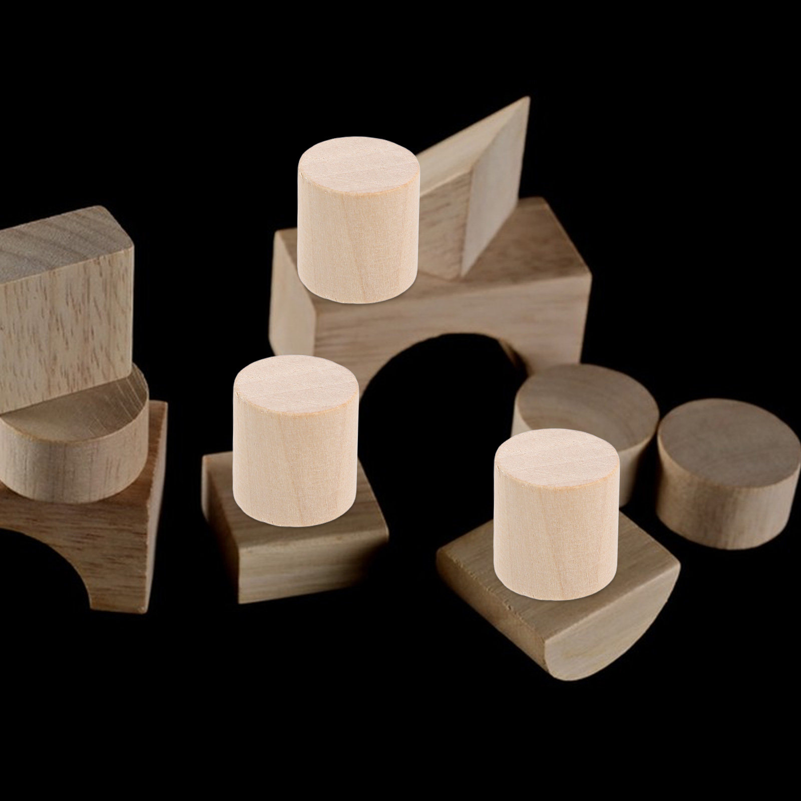 Art And Craft Science - 50Pcs Natural Finish Wooden Cylinders Unfinished