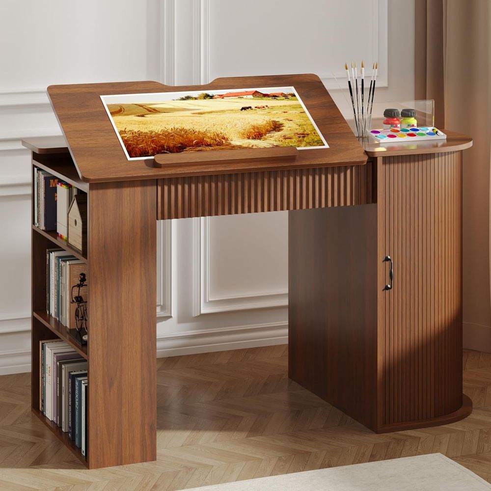 Art Craft Us - Storage Cabinet Desk with Shelves for