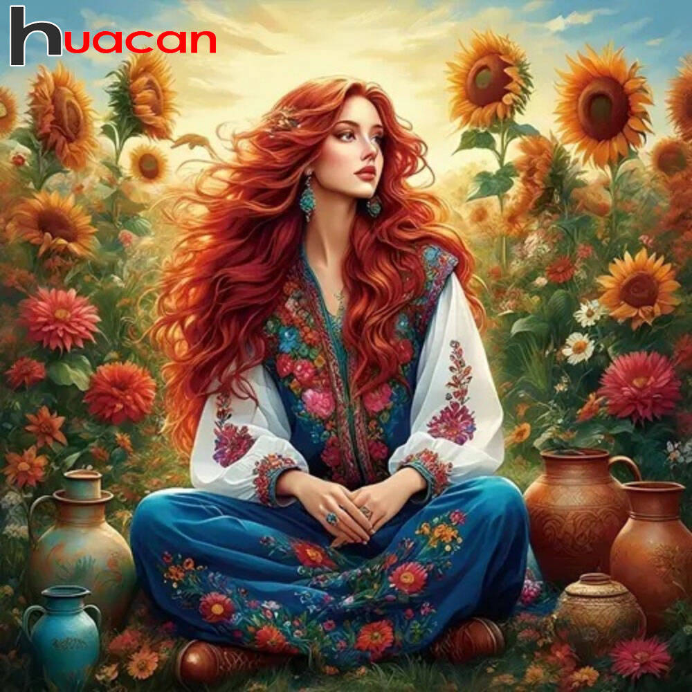 Wallpaper Art And Craft - Huacan 5D DIY Diamond Painting Sunflower
