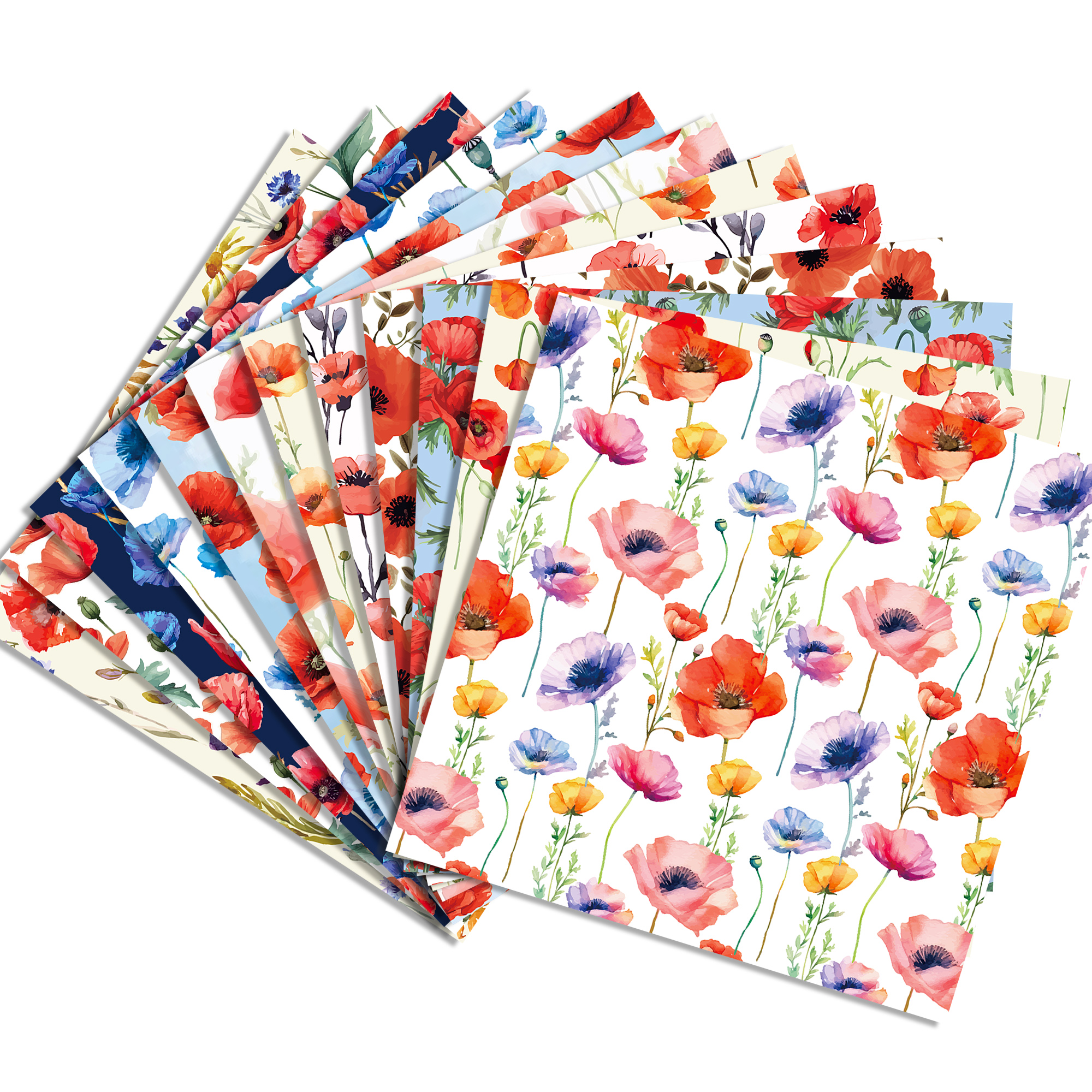24pcs 30*30cm Poppy Red Flower - Art Craft Paper 리뷰 및 가격