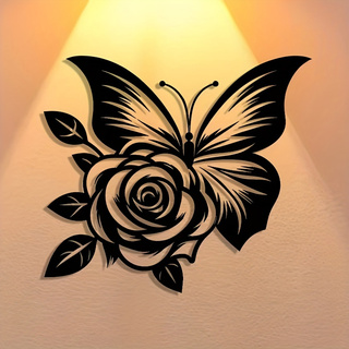 1 Iron Butterfly Rose Metal Wa - Art Craft Logo Design 리뷰 및 가격