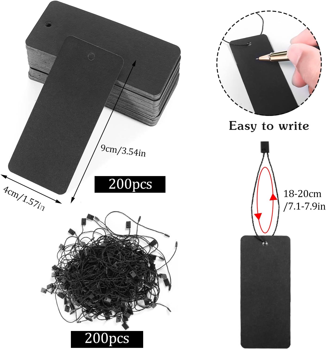 200 Black Paper Clothing Tags  - Art Craft Paper 리뷰 및 가격