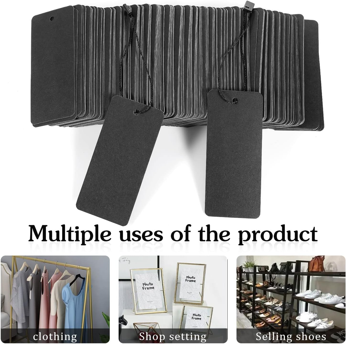 200 Black Paper Clothing Tags  - Art Craft Paper 리뷰 및 가격