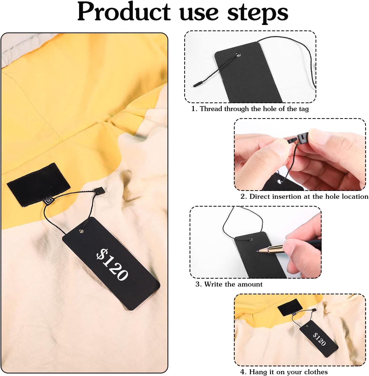 200 Black Paper Clothing Tags  - Art Craft Paper 리뷰 및 가격