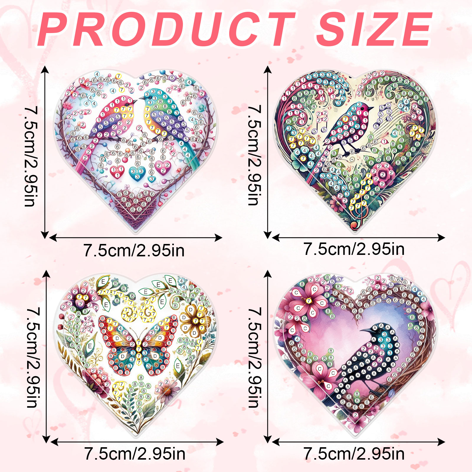 4PCS Diamond Painting Heart Sh - Art Craft Kit 리뷰 및 가격