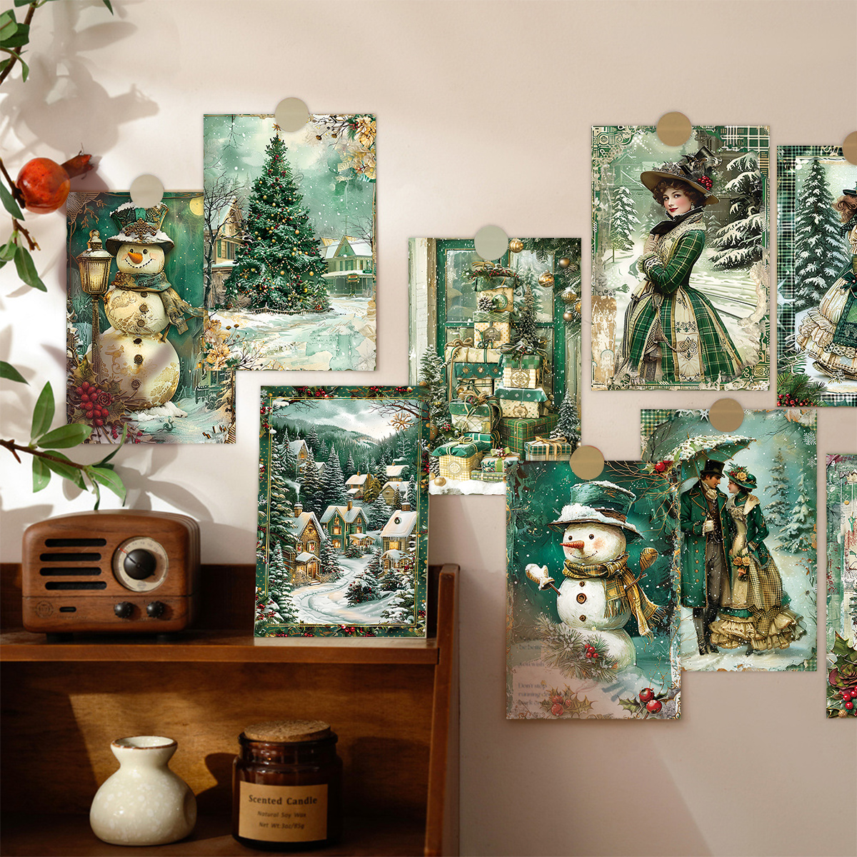 30pcs Vintage Christmas Green  - Art Craft Village 리뷰 및 가격
