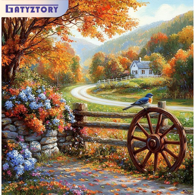 40x50cm Village Painting By Nu - Art Craft Village 리뷰 및 가격