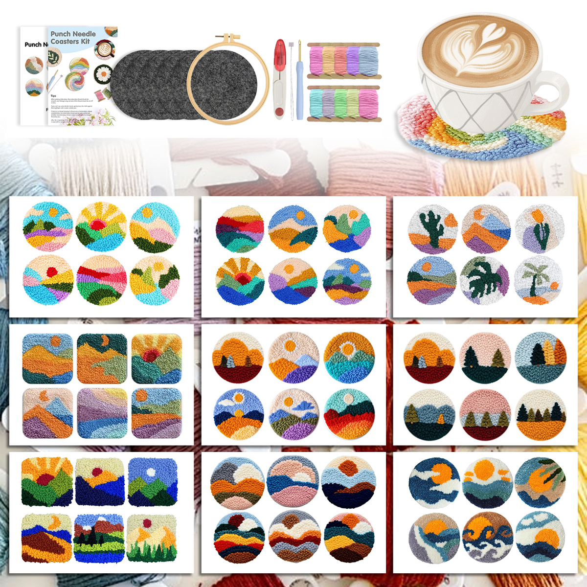 Punch Needle Coaster Simple la - Art Craft Simple 리뷰 및 가격