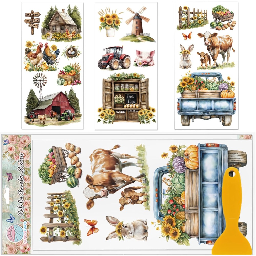3 Sheets Farm House Furniture  - Wallpaper Art And Craft 리뷰 및 가격