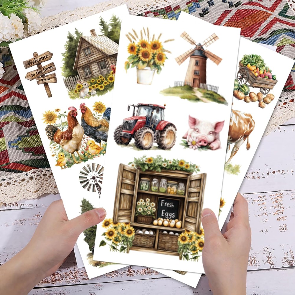 3 Sheets Farm House Furniture  - Wallpaper Art And Craft 리뷰 및 가격