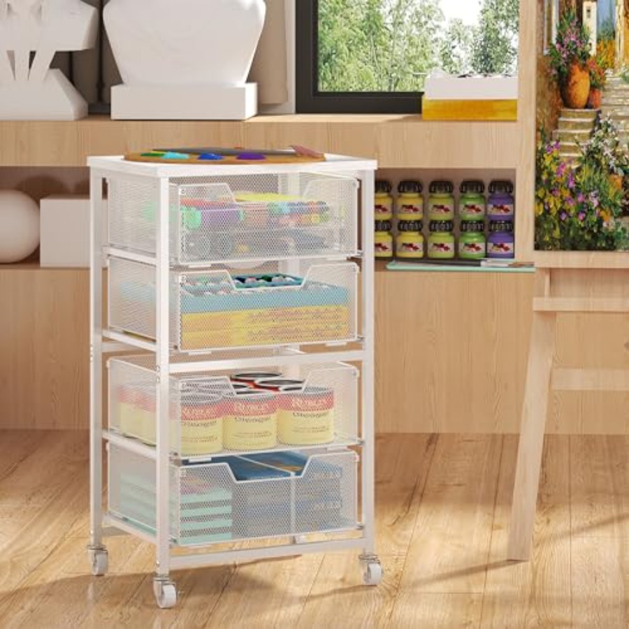 4-Drawer Rolling Storage Cart  - Art Craft Us 리뷰 및 가격