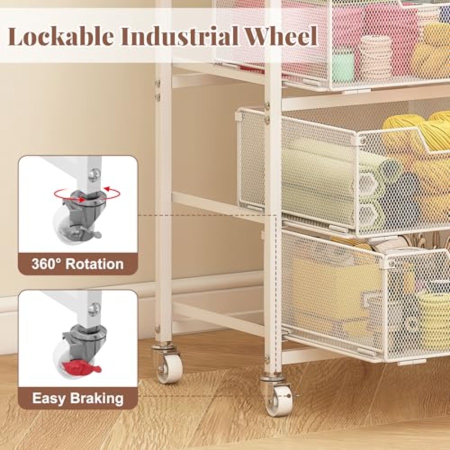 4-Drawer Rolling Storage Cart  - Art Craft Us 리뷰 및 가격