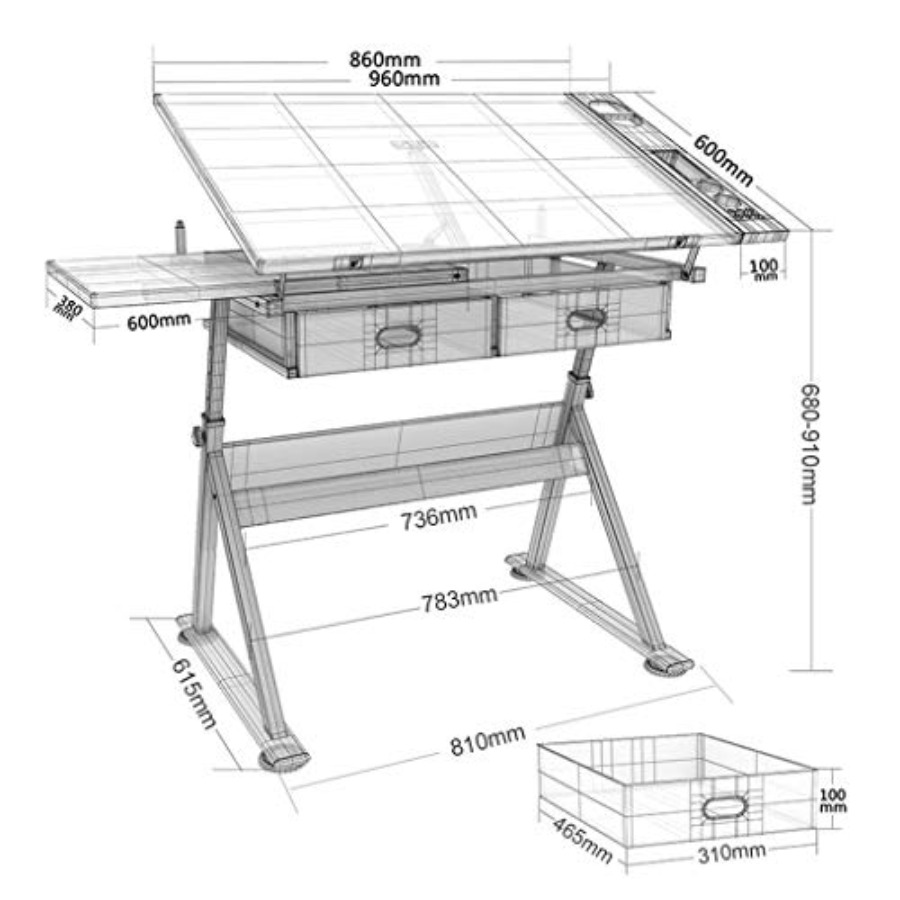 Drafting Table with Storage He - Art Craft Us 리뷰 및 가격