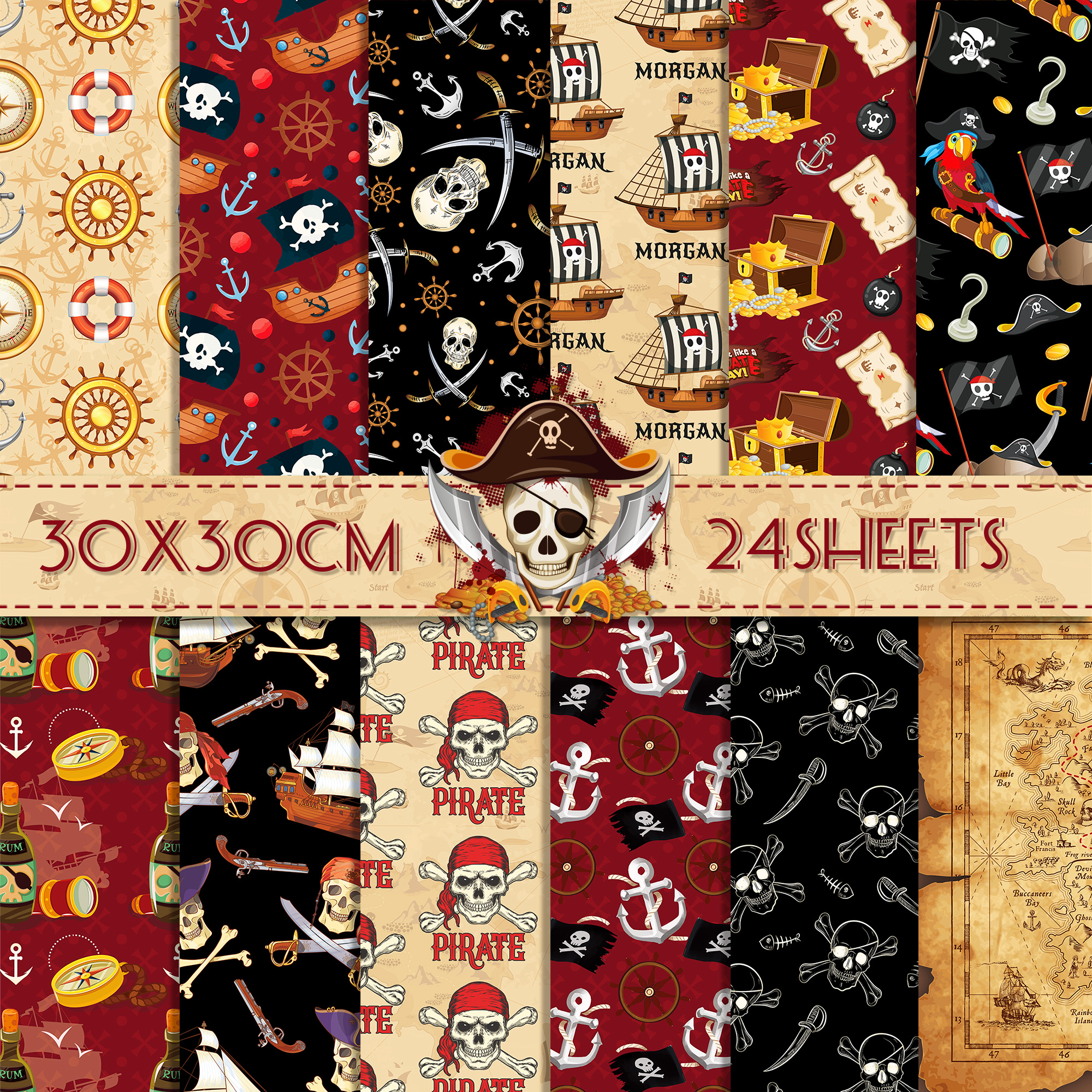 24pcs European Pirate Theme DI - Art Craft Paper 리뷰 및 가격