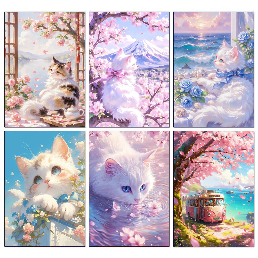 5D Diamond Painting Cat Lover  - Wallpaper Art And Craft 리뷰 및 가격