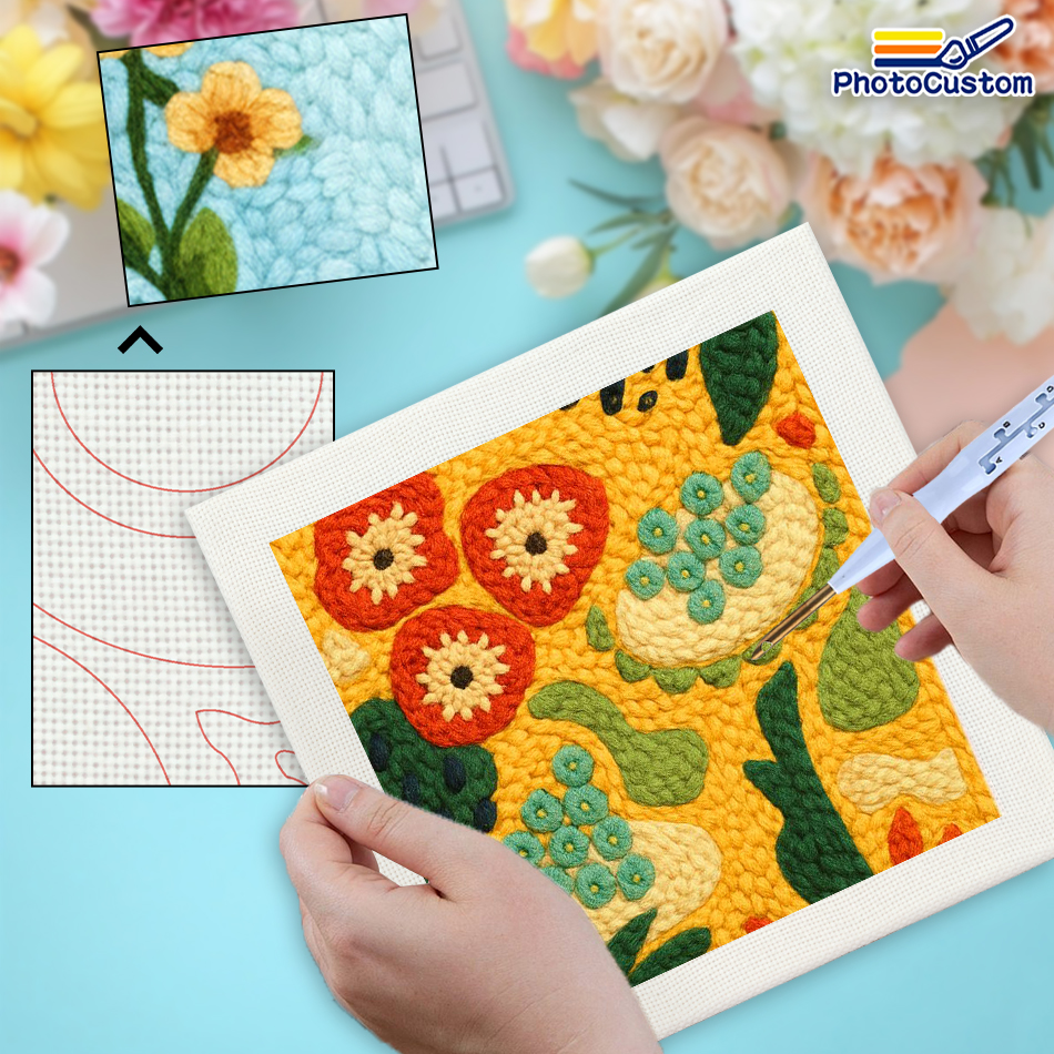 PhotoCustom Orange Punch Needl - Wallpaper Art And Craft 리뷰 및 가격