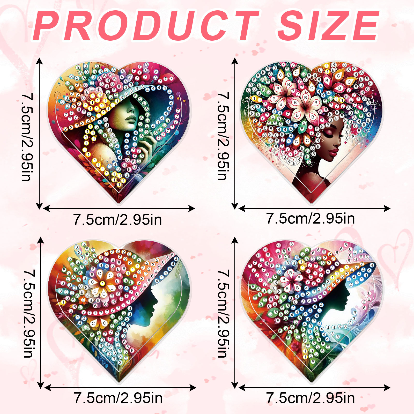 4PCS Diamond Painting Heart Sh - Art Craft Kit 리뷰 및 가격