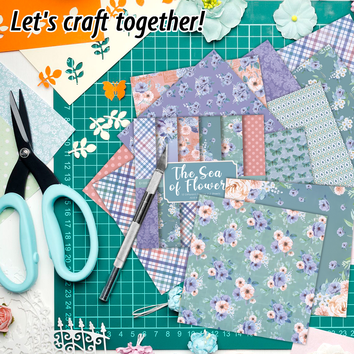 24 Sheets Colored Floral Patte - Art Craft Paper 리뷰 및 가격